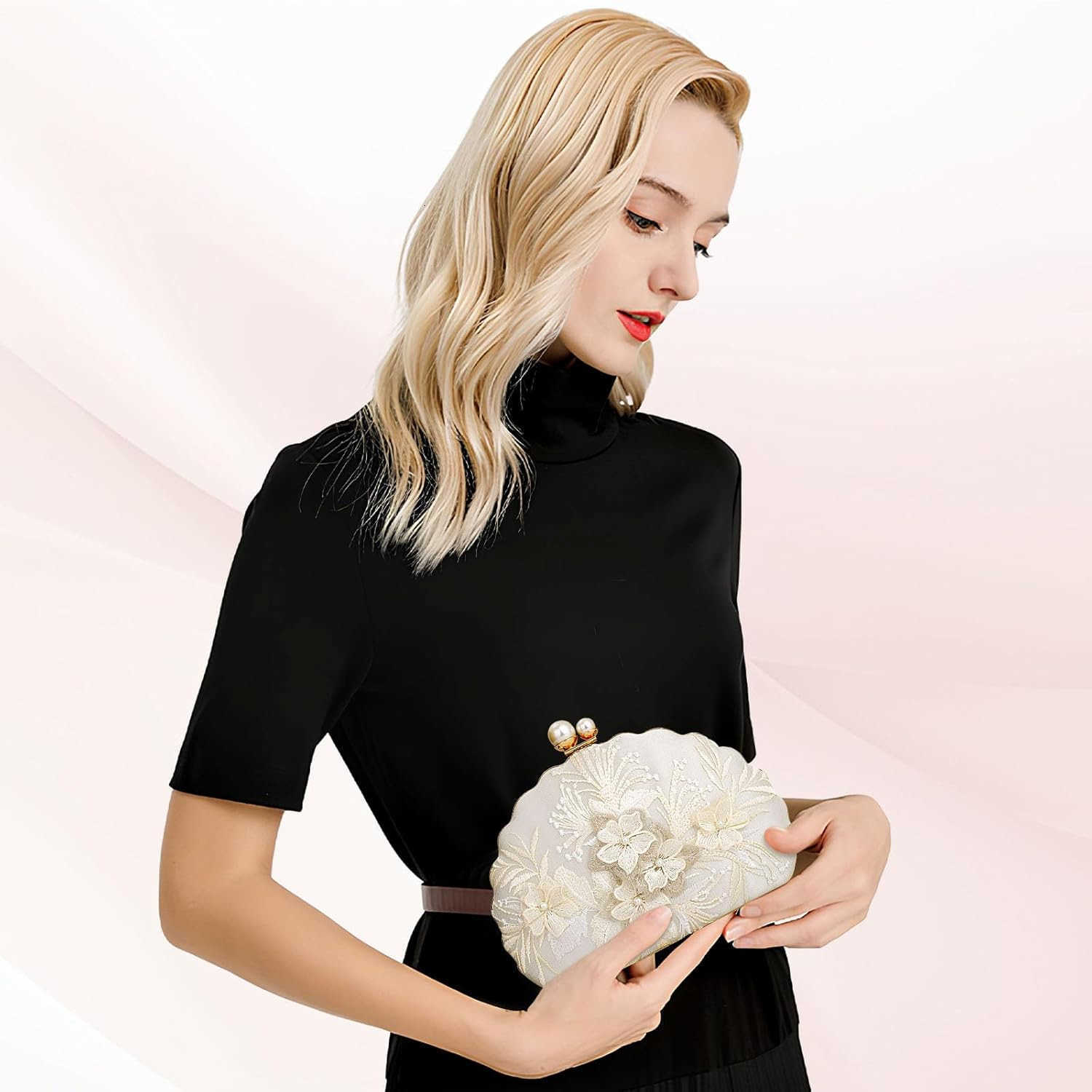 Clutch Purse Women Evening Handbag Top Handle Purse Crossbody Shoulder Bag for Wedding Party Prom Z25909