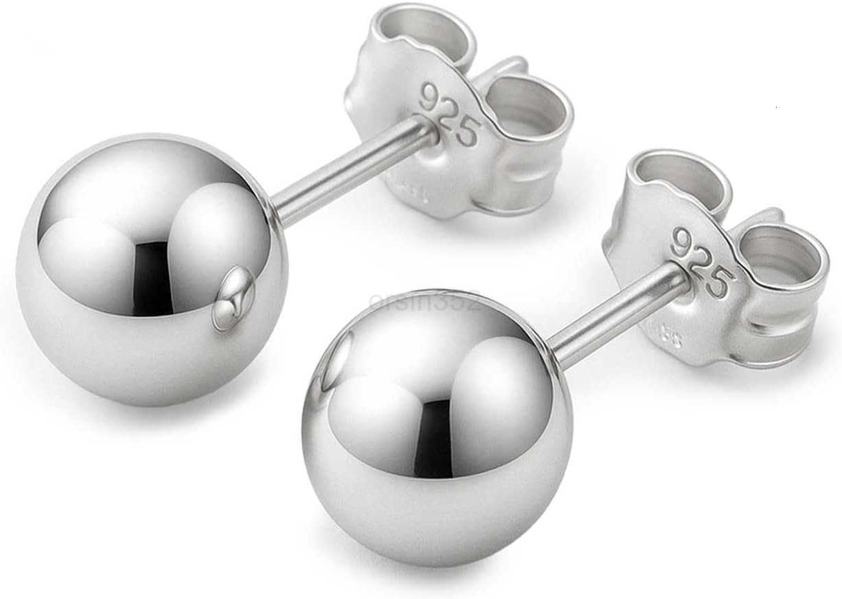 Sterling Silver Ball Stud Earrings Hypoallergenic Earrings for Women Available in Sterling Silver Rose Gold or 14K Gold Plated Silver 2mm10mmW250909
