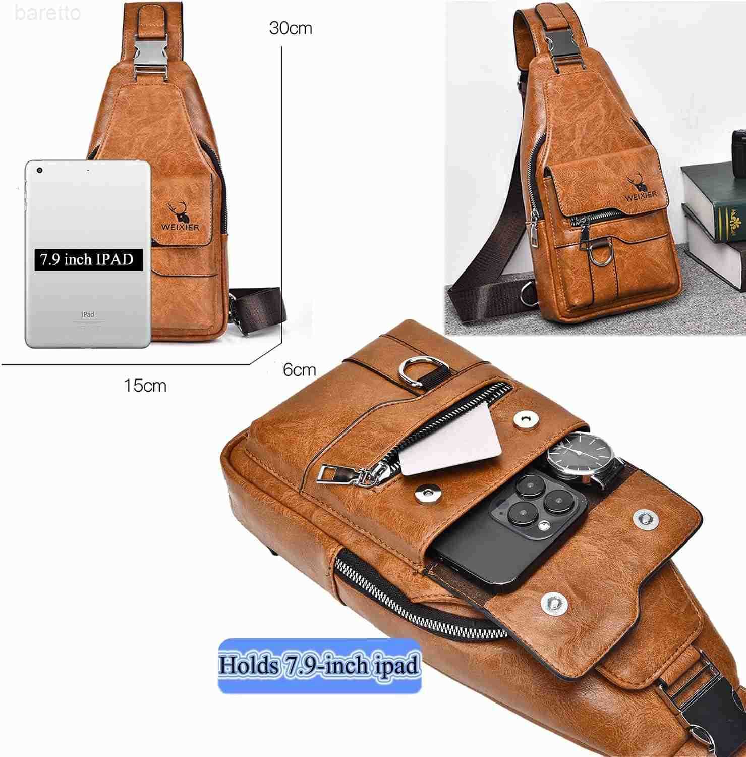 Bag for Men Crossbody Chest Bag Over the Shoulder Purse Casual Sling Backpack for Travel Hiking Cycling Z250910