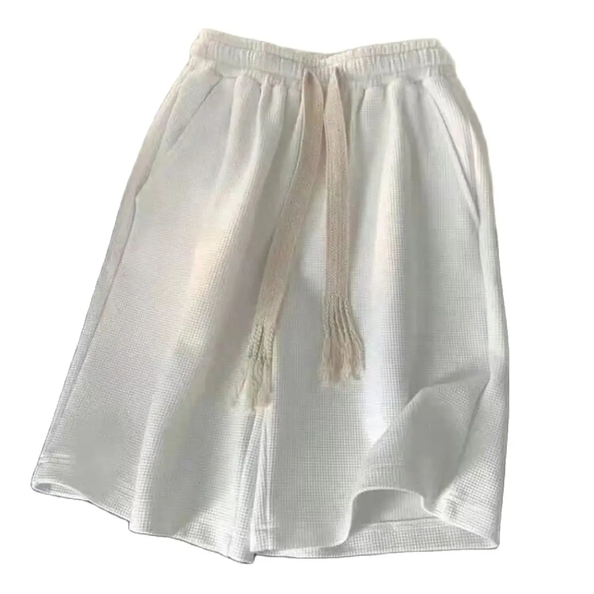 Solid Breathable Shorts Summer Mens Fashion Trendy Lightweight Drawstring Basketball Sports Fitness Large Middle Pants 250909