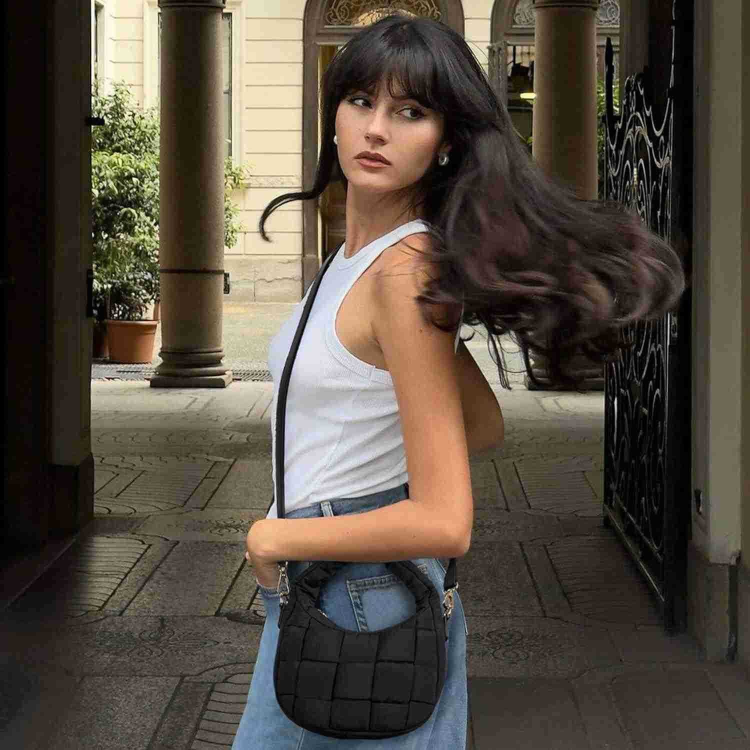 Crossbody Bags for Women Vegan Leather Purses Quilted Shoulder Handbags with Adjustable Shoulder Strap Z250909