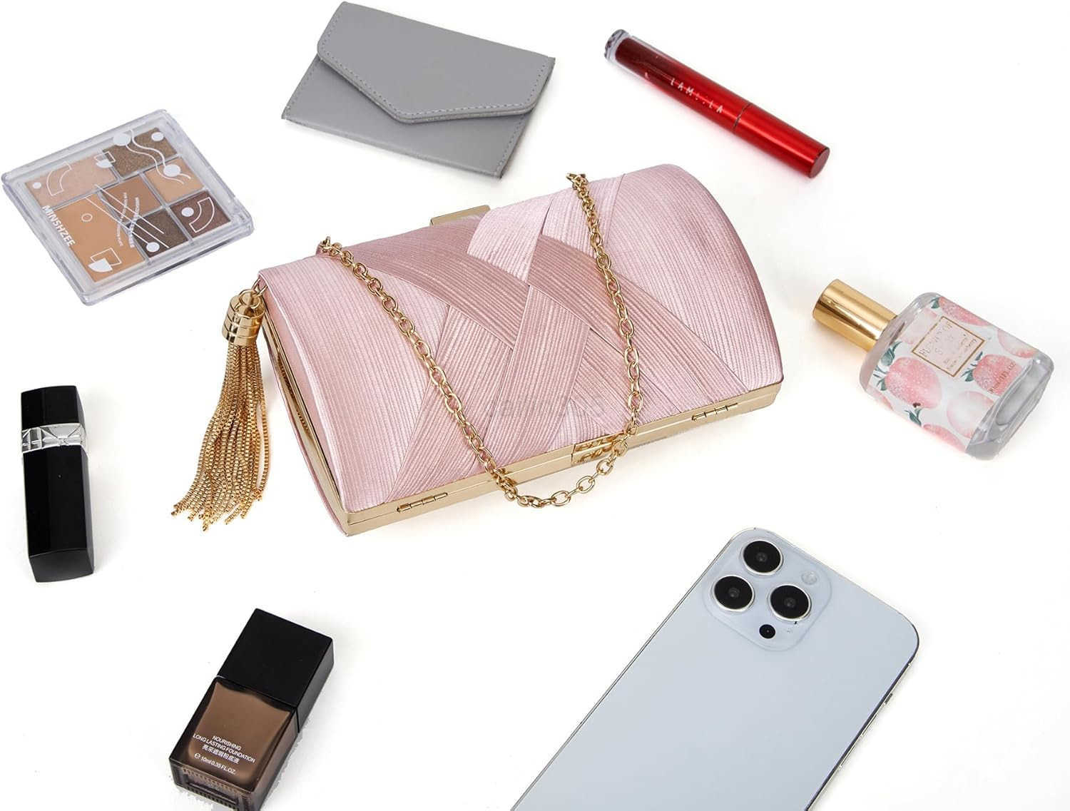 Purses for Women Formal Evening Clutch Purse Shoulder Cross Body Bags for Wedding Party Handbag with Tassel Z25909
