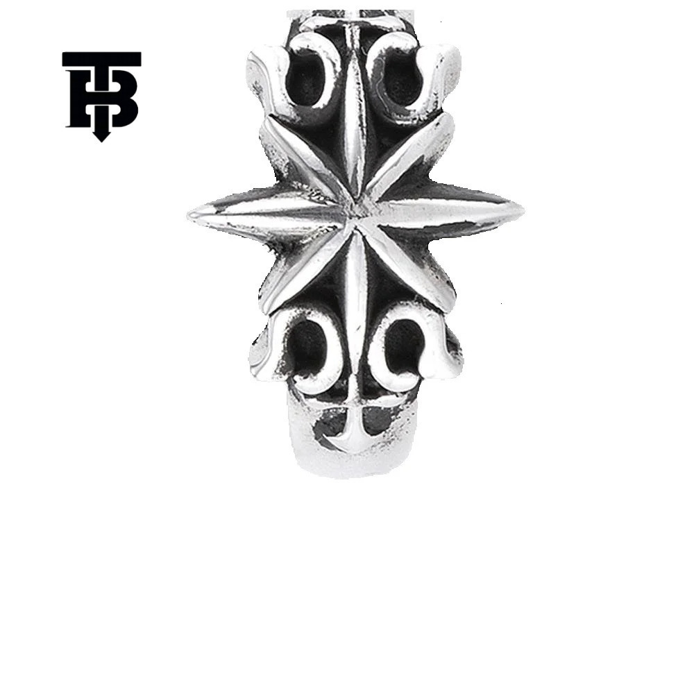 TB BHULAMTE Free Shipping New Designer Accessory Hexagonal Star Ring Plain Silver Retro Personalized Ring Niche Design Simple Style Ring