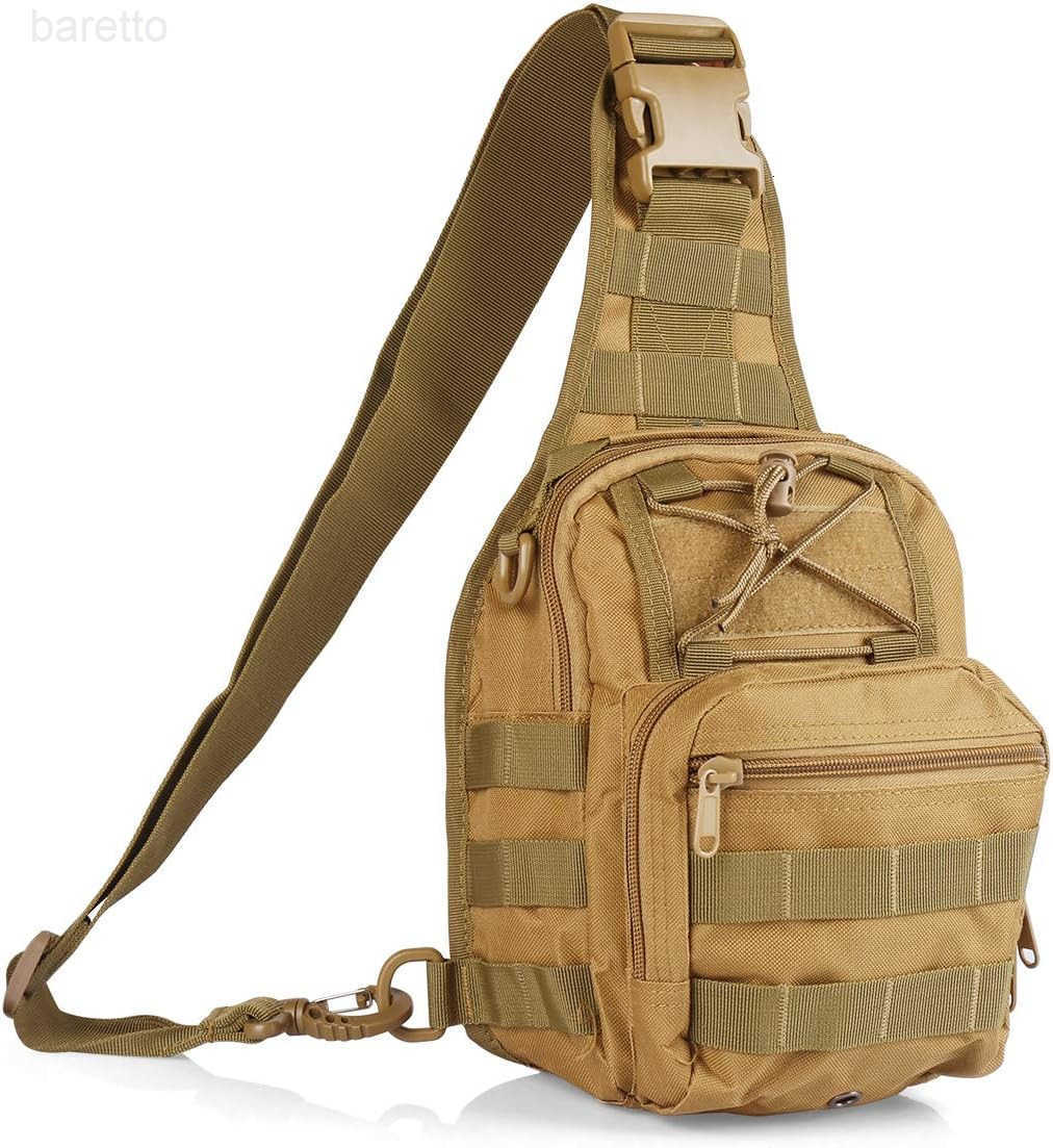 FIRE Tactical Single Shoulder Bag Crossbody Military Backpack Molle Assault Sling Backpack for EDC Camping Hiking Trekking Cycling and Outdoor Sports 