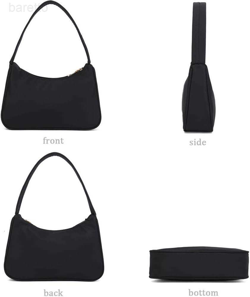 Small Nylon Shoulder Bags for Women Elegant Feminine Mini Handbags with Zipper Closure Z250909