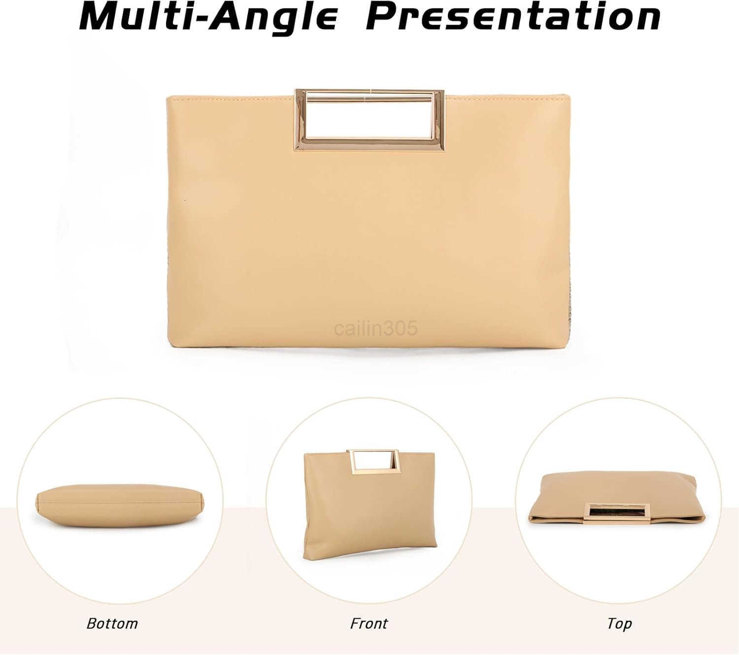 Women Clutch Purses PU Leather Evening Handbags for Wedding Prom Bridal with Chain Strap Z25909
