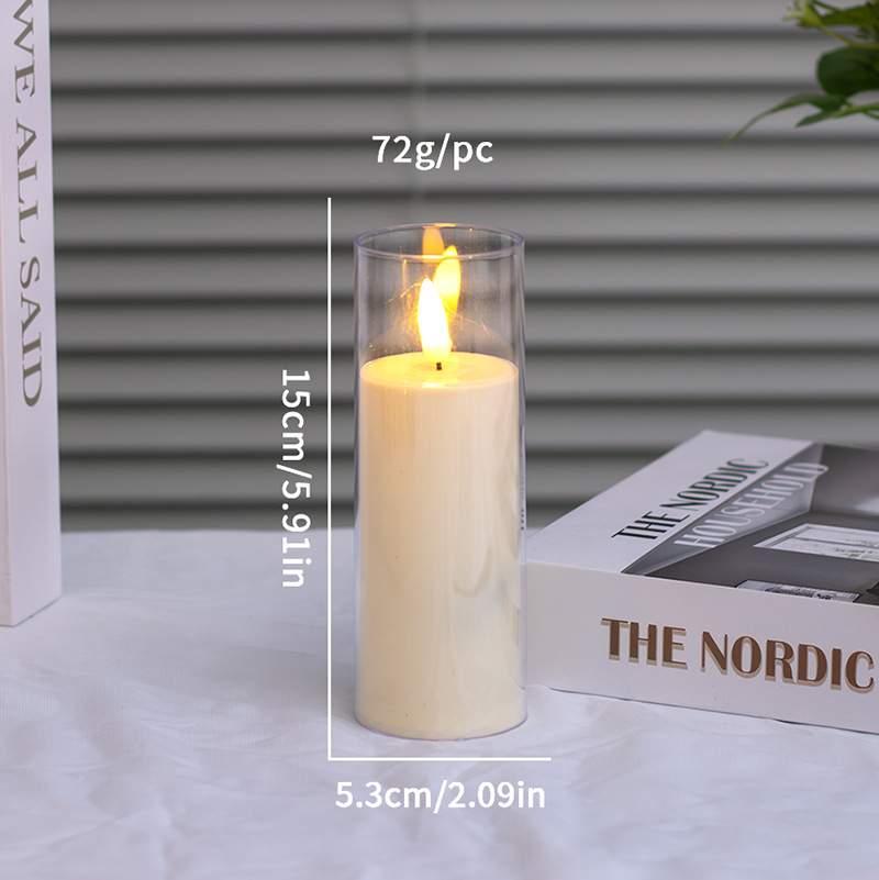 3pcs/set Flameless LED Candles Realistic Flickering Flame Christmas Halloween Parties Home Decor LED Pillar Candles for Home Decoration