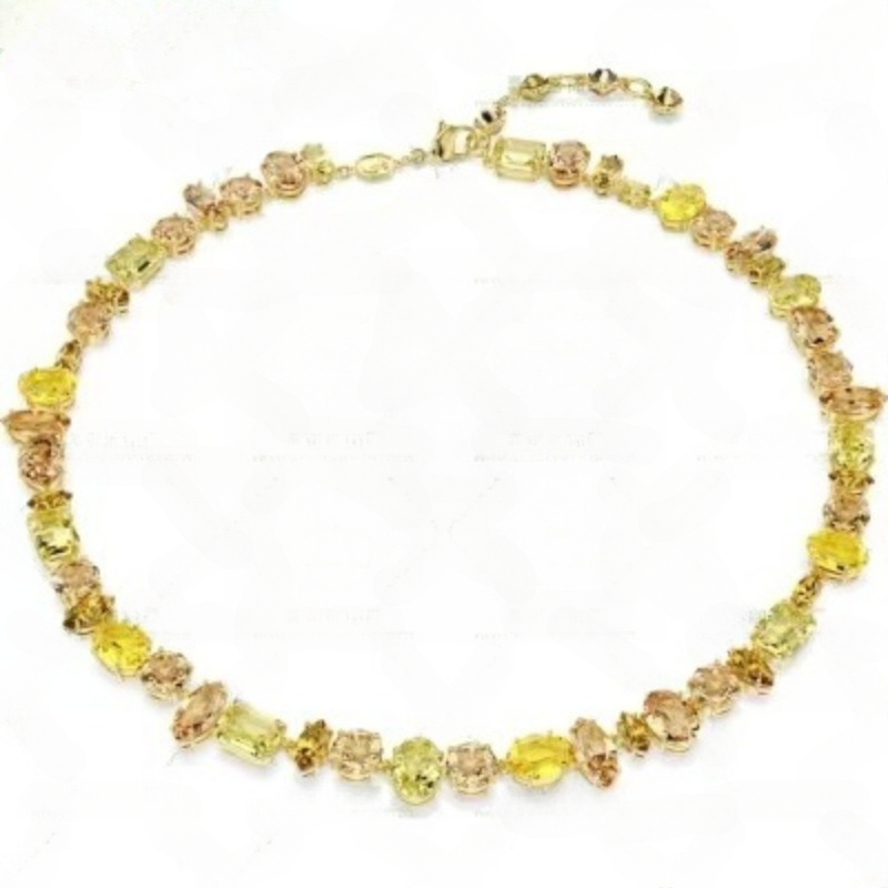 Funky Rainbow Gradient Crystal Bead Necklace - Chic Heart-Shaped Jewelry