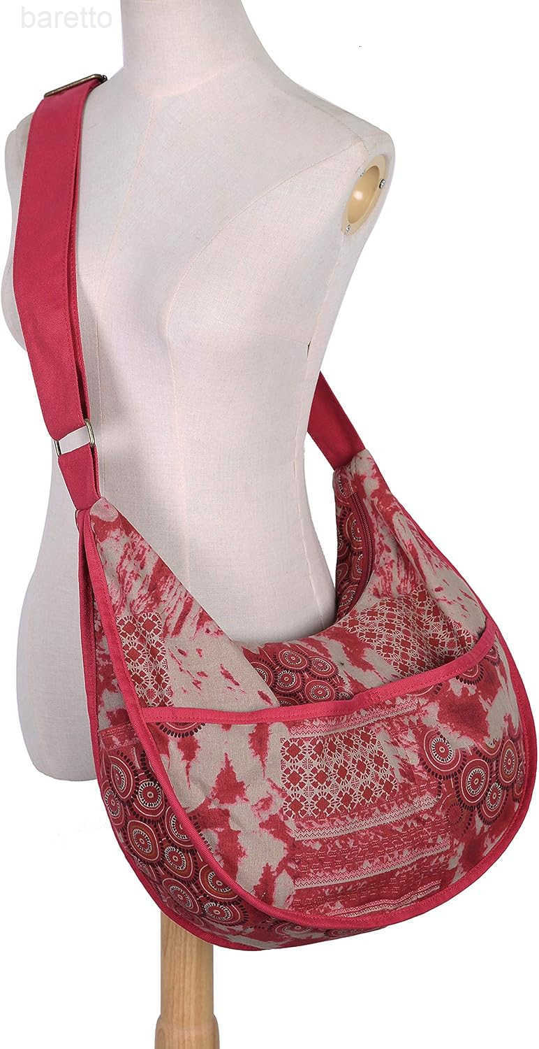 Womens Hippie Large Sling Shoulder Boho Handbag canvas Crossbody Bags Z250909