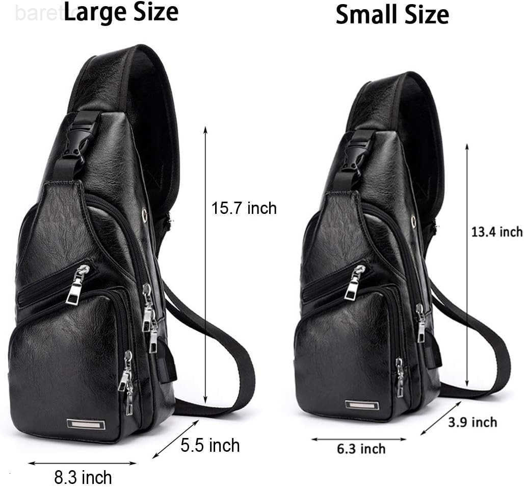 Rop Mens Sling Bag Small Chest Crossbody Shoulder Bag with USB Charging Port Z250909