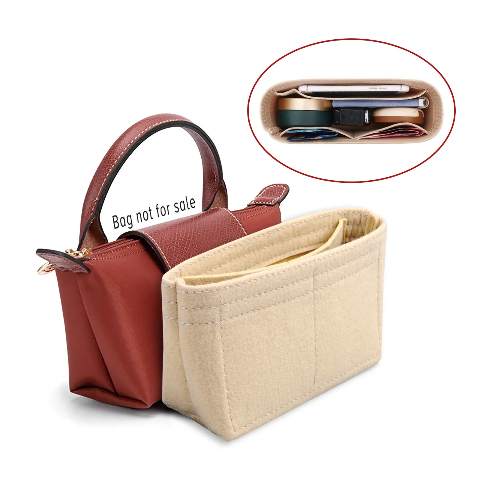 Bag Organizer For Mini Bag Storage Bag The Liner Bag Felt Purse Insert Handbag Liner Bag 250908