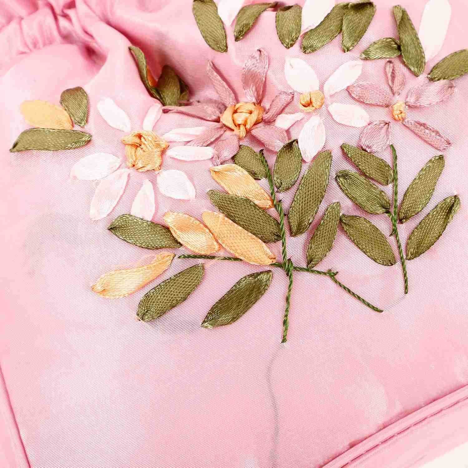 Floral Handbags Chinese Ethnic Bag Purse Drawstring Handbag Jewelry Coin Pouch for Women Wedding Bridal Pinks Z25909