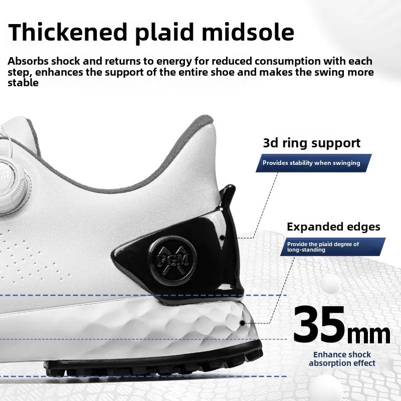 PGM Mens Golf Shoes Sneakers Comfortable Cushioning Knob Lace Waterproof and Anti Slip Height Increase XZ408 250909