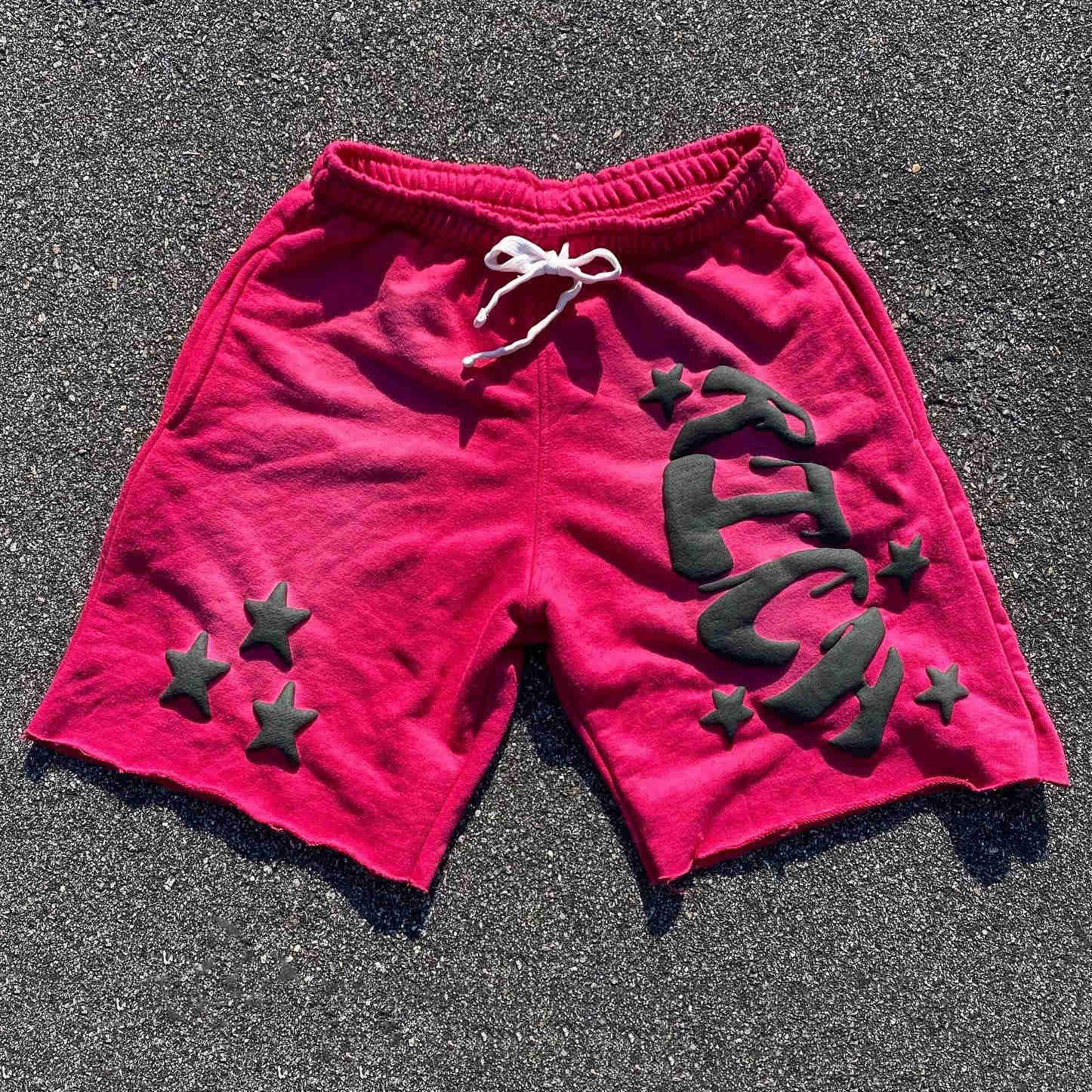 Y2K Harajuku mens shorts with rhinestone letter printed cotton sweater fashionable new hip-hop basketball street loose casual shorts X250410