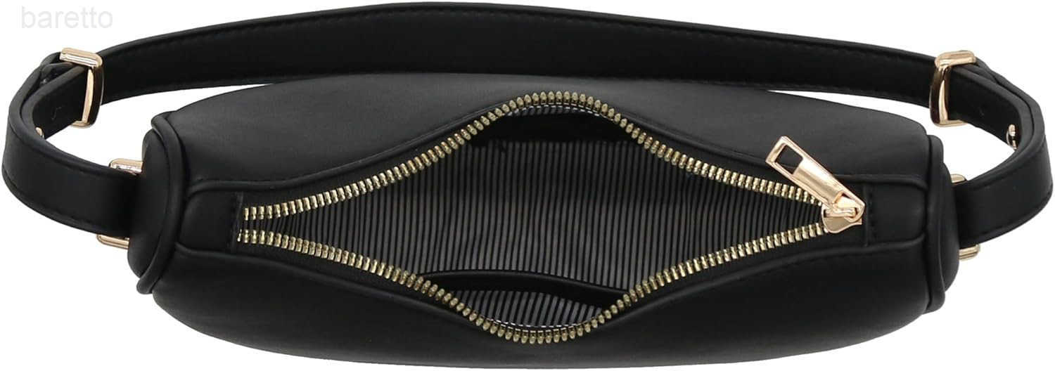 Crescent Smooth Faux Leather Underarm Shoulder Bag Z250909