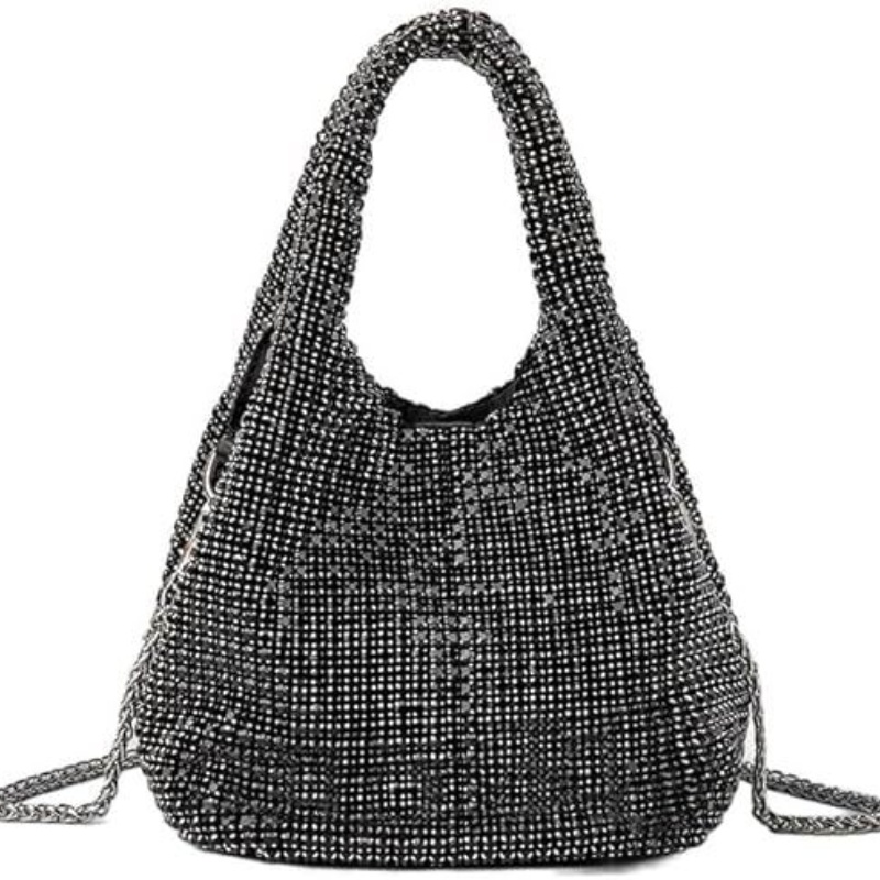 Designer Trend Full Diamond bag for Women 2025 Fashion diamond-encrusted bucket Bag Rhinestone Chain hand-held cross-body bag free shipping