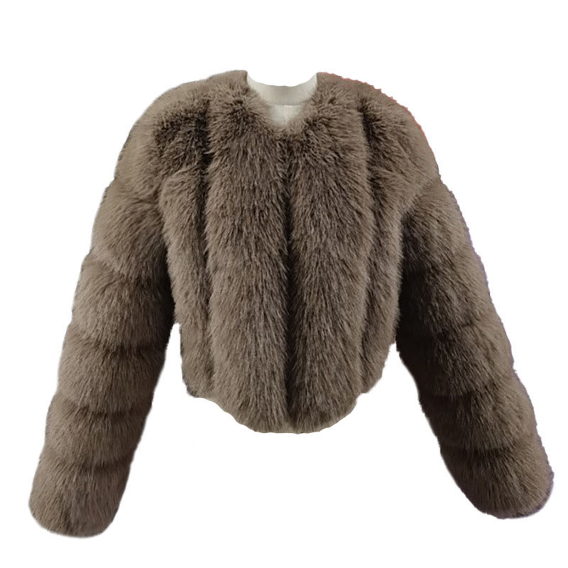 2025 New Style Women Fur Coat Real Fox Fur Jacket Natural Fox Fur Short Style Clothing Full Length Sleeve Female Coat