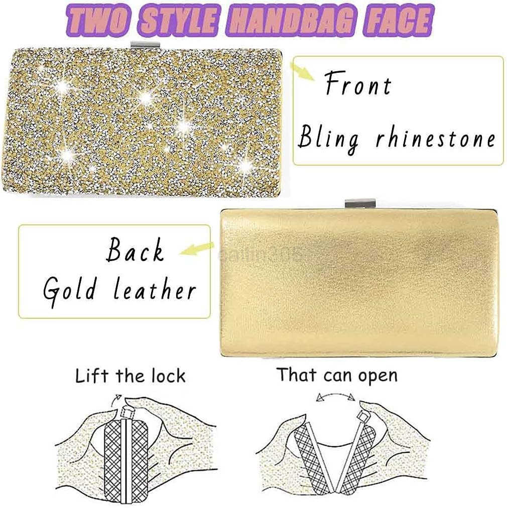 Glitter Evening Clutch Bag Single Sided Diamond Bag Crossbody Purse Wedding Party Bag for Women Z25909