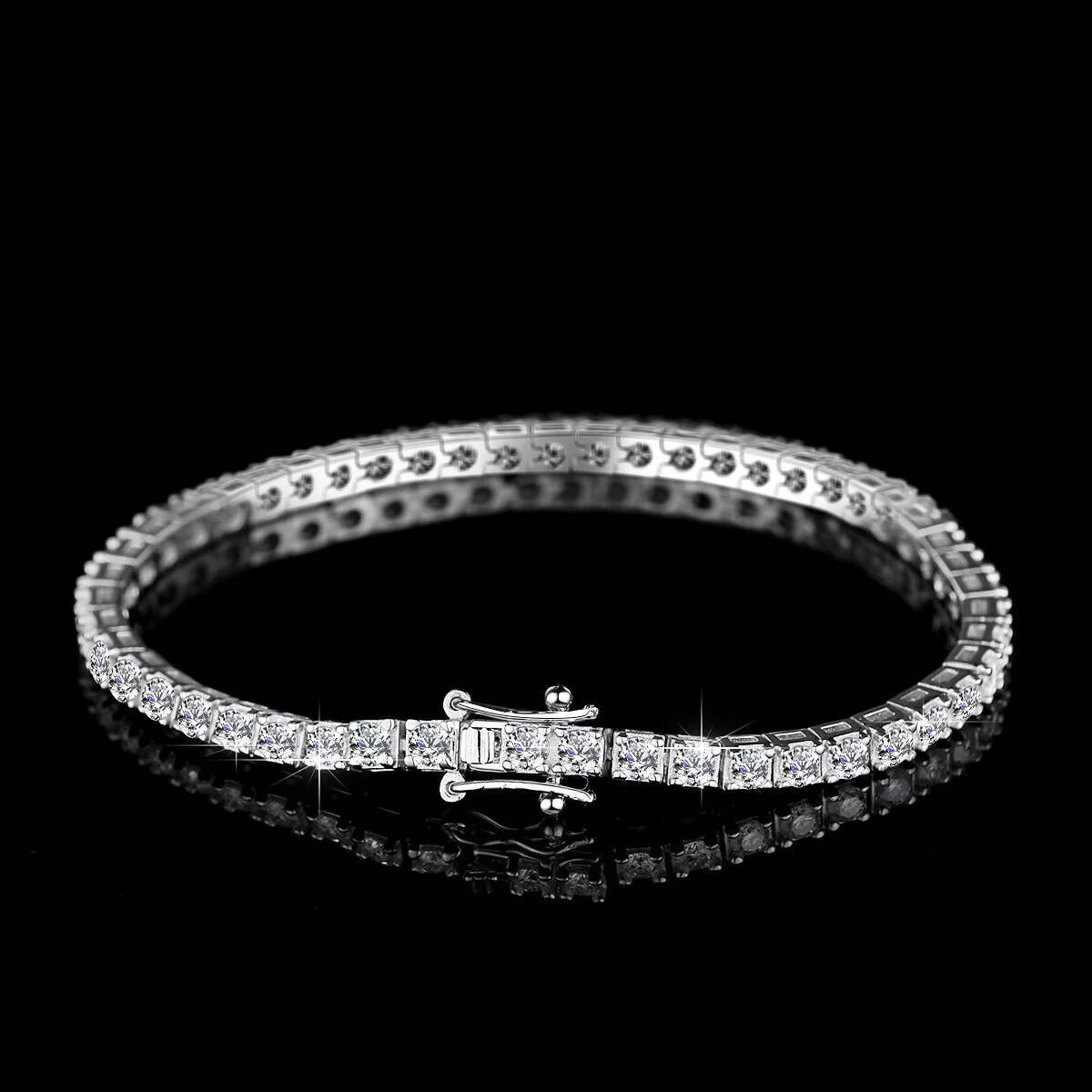 Newest Full Moissanite S925 Women Bracelet for Wedding Engagement 18k Gold Rose Gold Plating VVS Diamond Moissanite Jewelry