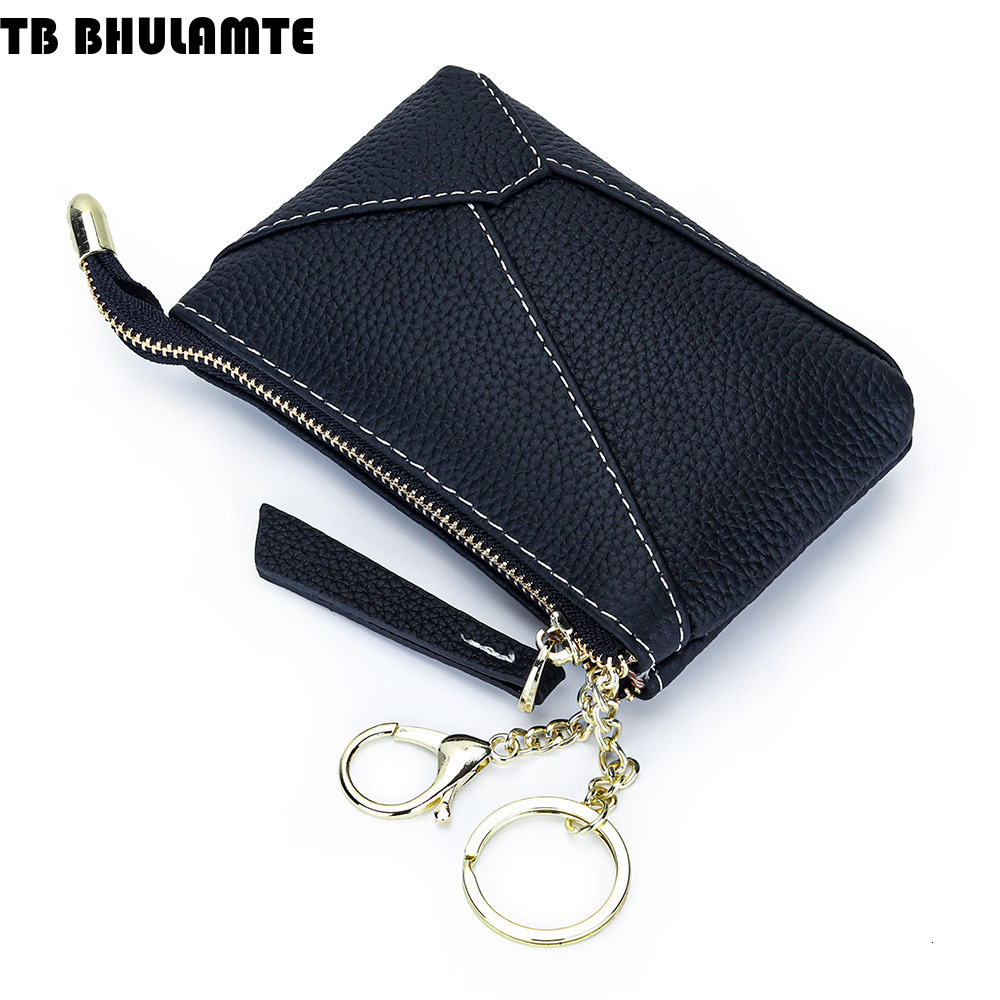 TB BHULAMTE Designer Wallet Cowhide Zipper Compact Coin Purse For Luxury Bag Women 2025 New Fashion Geometric Patchwork Keychain Lipstick Small Bag Ge
