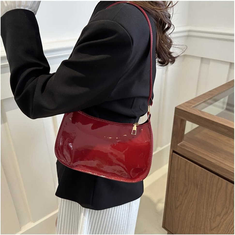 Leather Clutch Purse Shiny Evening Handbags for Women Armpit Shoulder Bag MINI Hobos Z25910