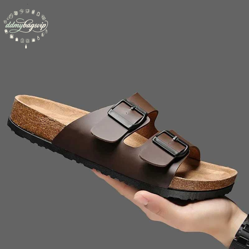 Bestseller 2025 New Leather Cork Herringbone for Men and Couples Summer Moeller Slippers Fion Casual Beach Sandals ddmybagsvip