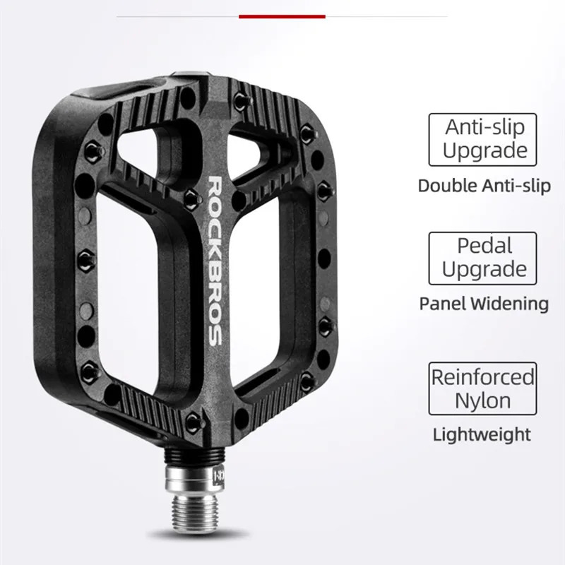ROCKBROS Ultralight Seal Bearings Bicycle Bike Pedals Cycling Nylon Road bmx Mtb Flat Platform Parts Accessories 250908
