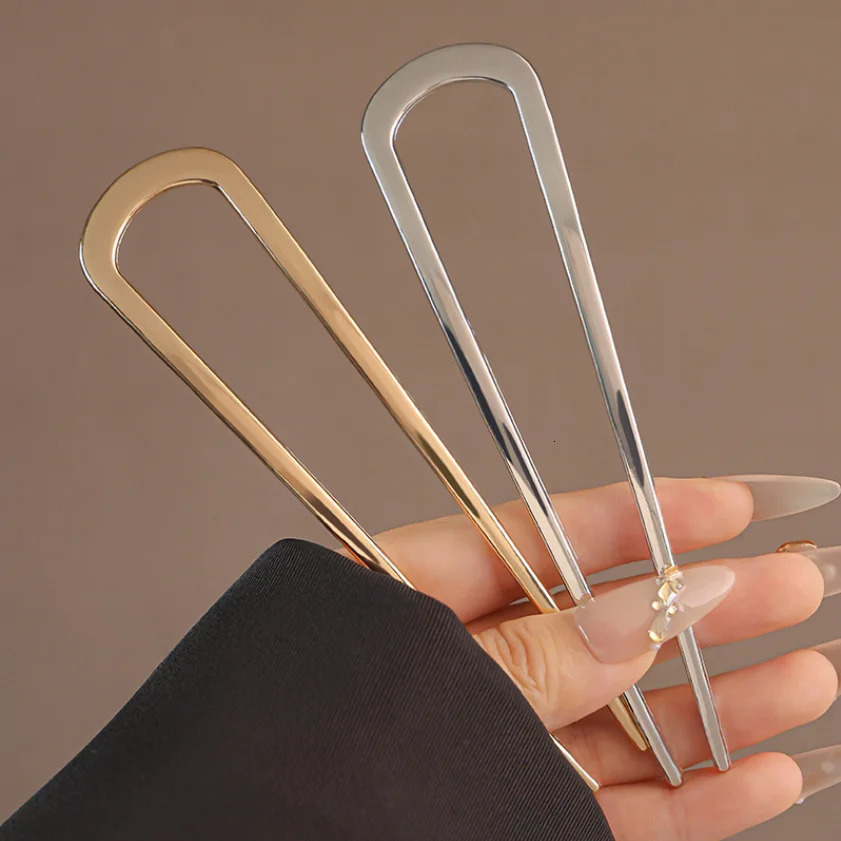 Simple U Shaped Hairpin Metal Hair Sticks French Clips Pins Fashionable Jewelry Accessories for Women Wholesale 250909