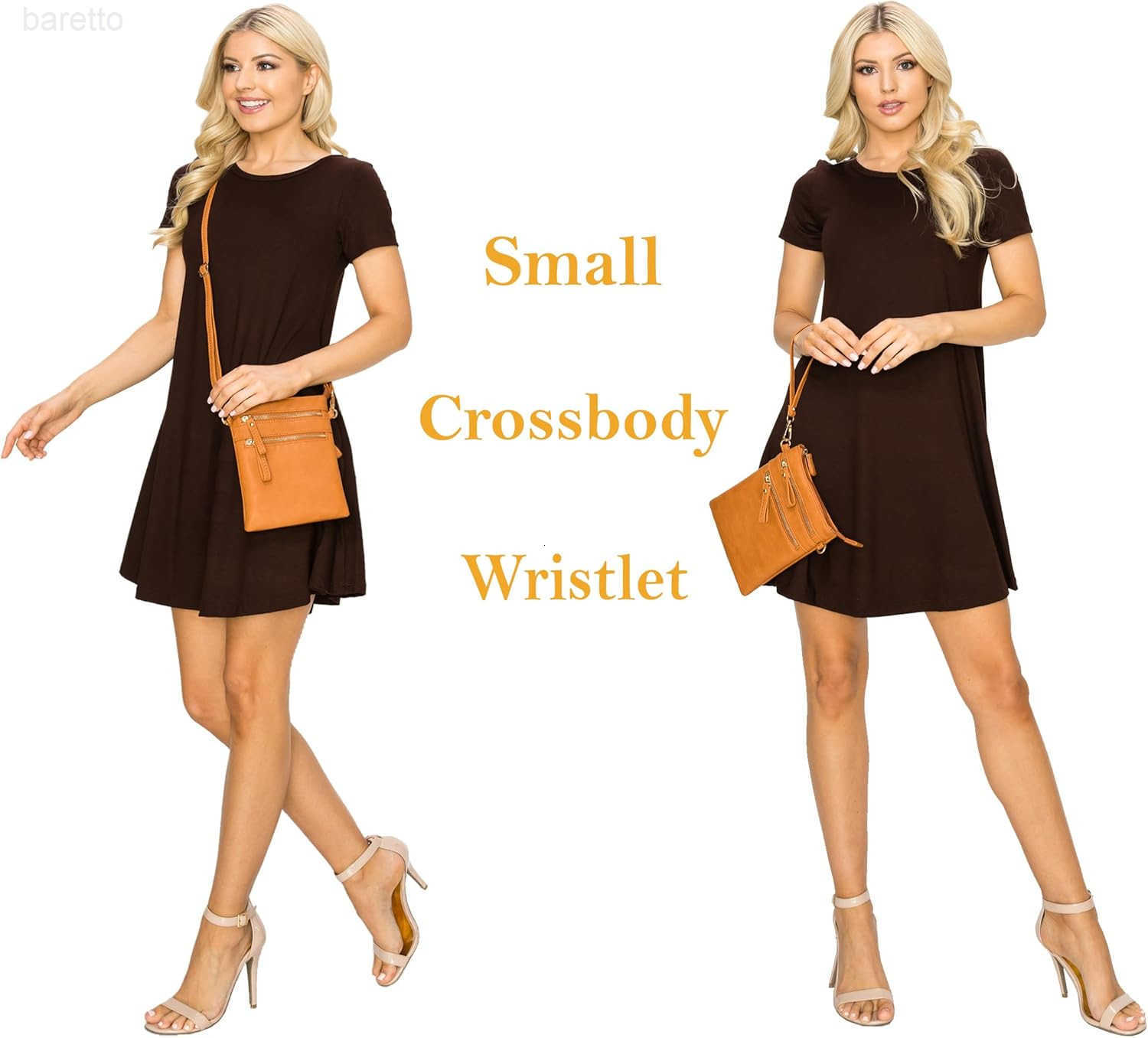 Small Crossbody Bag for Women Multi Zip Pockets with Detachable Wristlet Lightweight Travel Purse Cell Phone Pouch Z250909