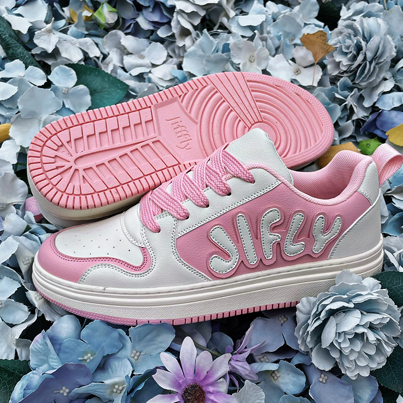 Women's Original Streetwear Jifffly Thick Sole Platform Shoe - Vintage Style in Rose ColorJFY-851