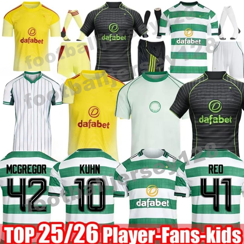 2025 26 Celts Soccer Jerseys celticfc jersey 25 26 Home Away football shirts EDOUARD men and kids kit IDAH KYOGO MCGREGOR SCHMEICHEL irish celticfootball jerseys set