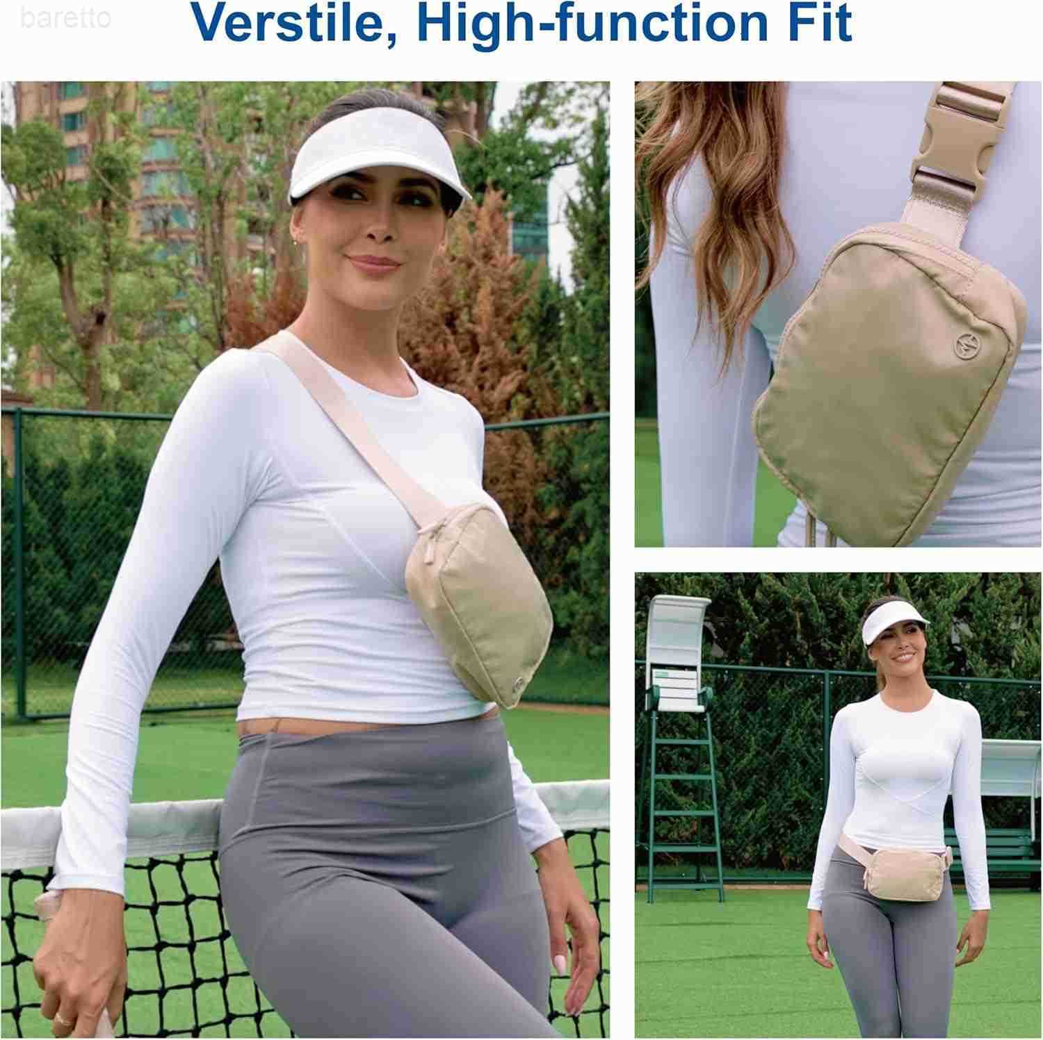 Two Way Zipper Fanny Pack Nylon Everywhere Belt Bag for Women Water Repellent Waist Packs Crossbody Bags with Adjustable Strap Black Z250909