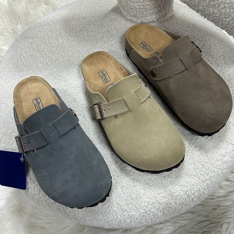 Designer Clogs Sandals Clog Slippers Cork Flat High Quality Fashion Summer Genuine Leather Slide Favourite Beach Casual Shoes Women Men Size 35-46