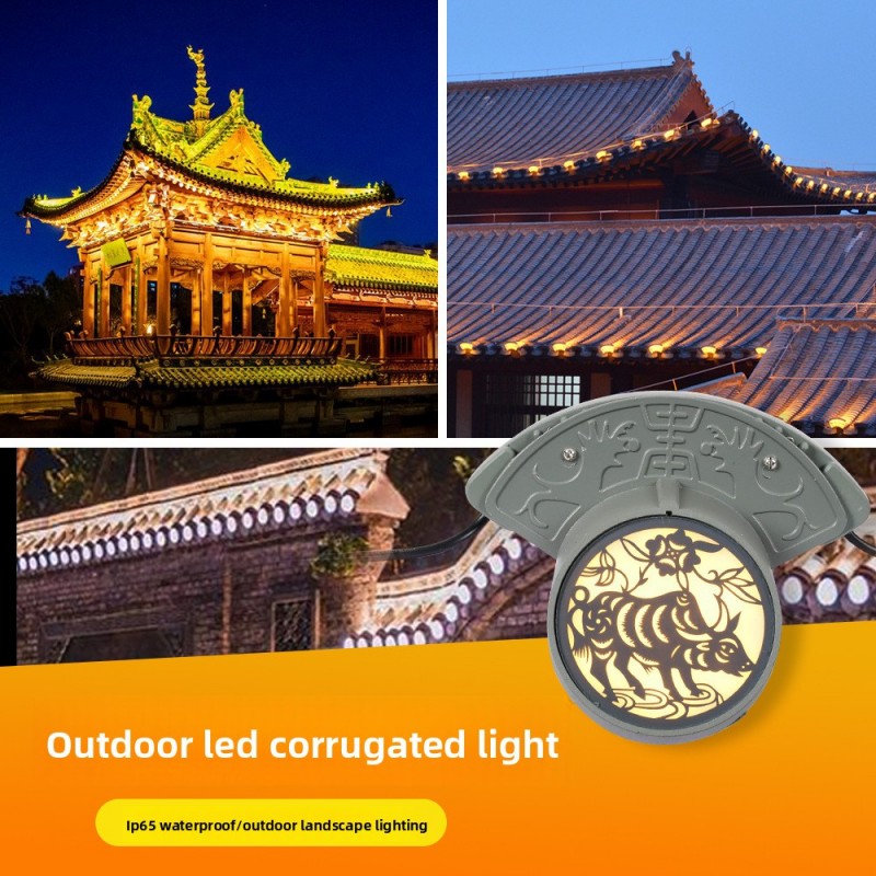 High - Quality LED Corrugated Roof Light, Die - cast Aluminum Body, with Creative Pattern Optical Glass Mask