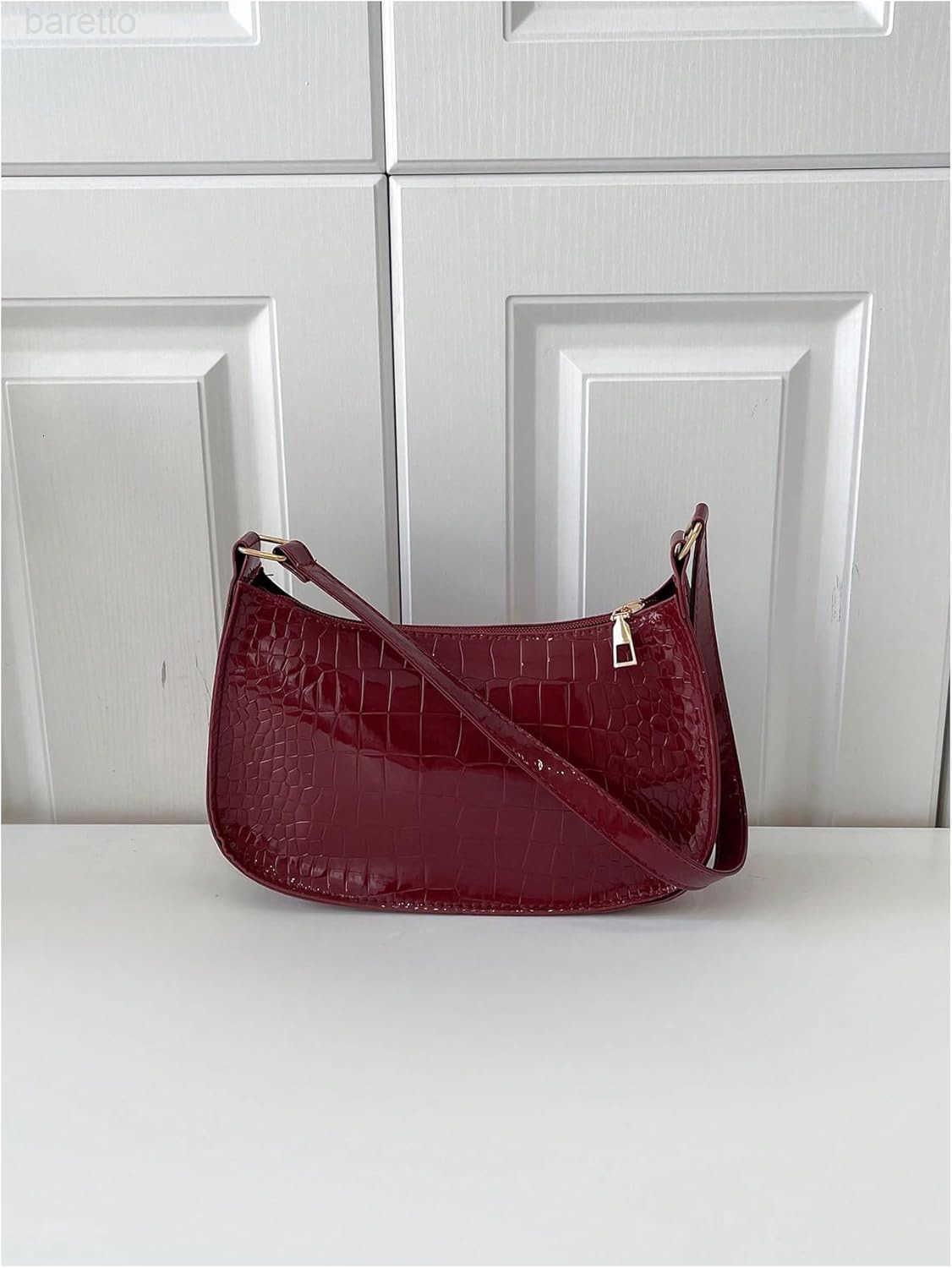 Womens PU Leather Shoulder Handbag Zipper Top Handle Single Strap Small Bags Purse Z250909