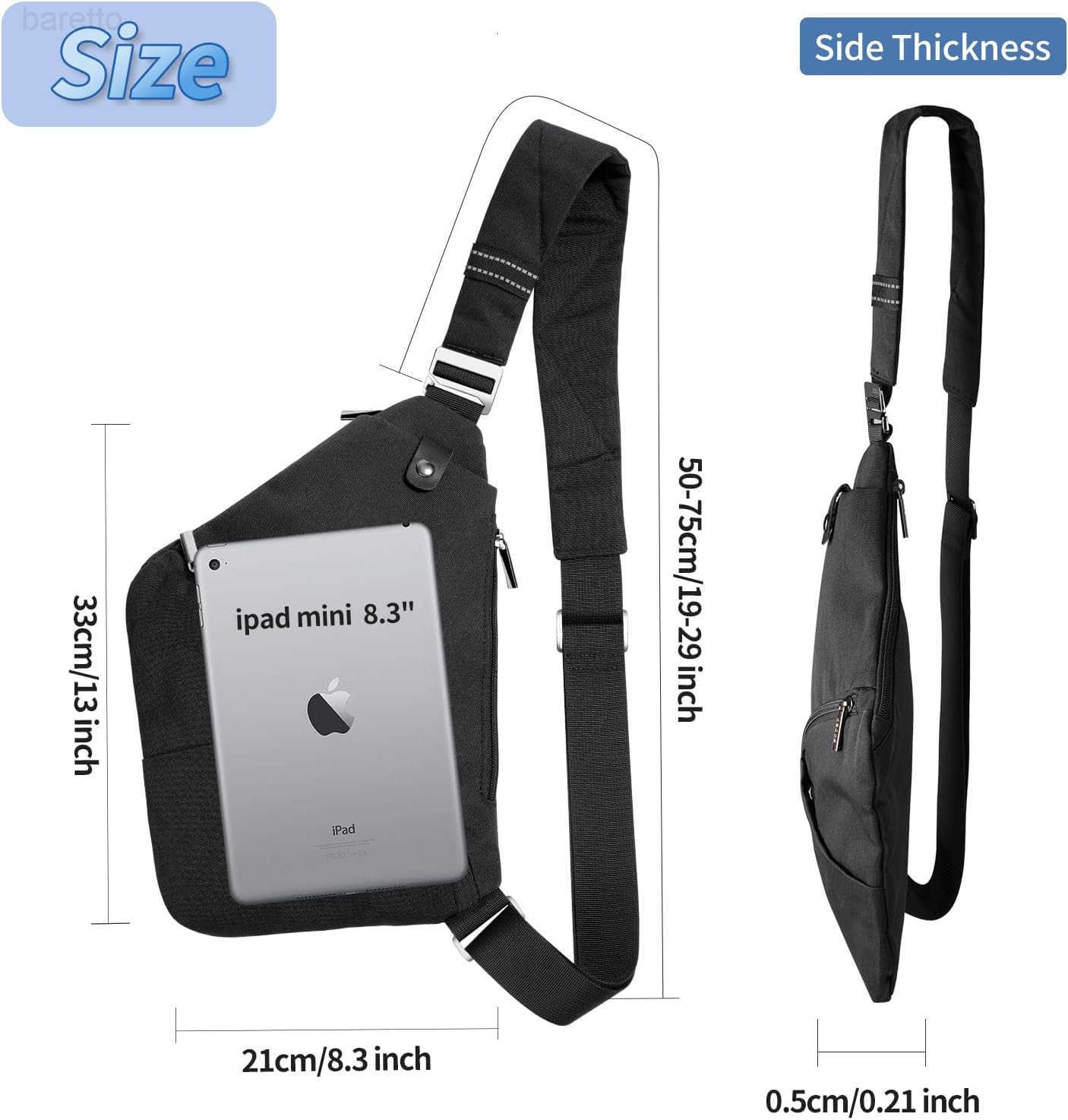 Sling Bag for Men and Women Anti theft Crossbody Bag Lightweight Shoulder Chest Bag for Travel Gym Z250910