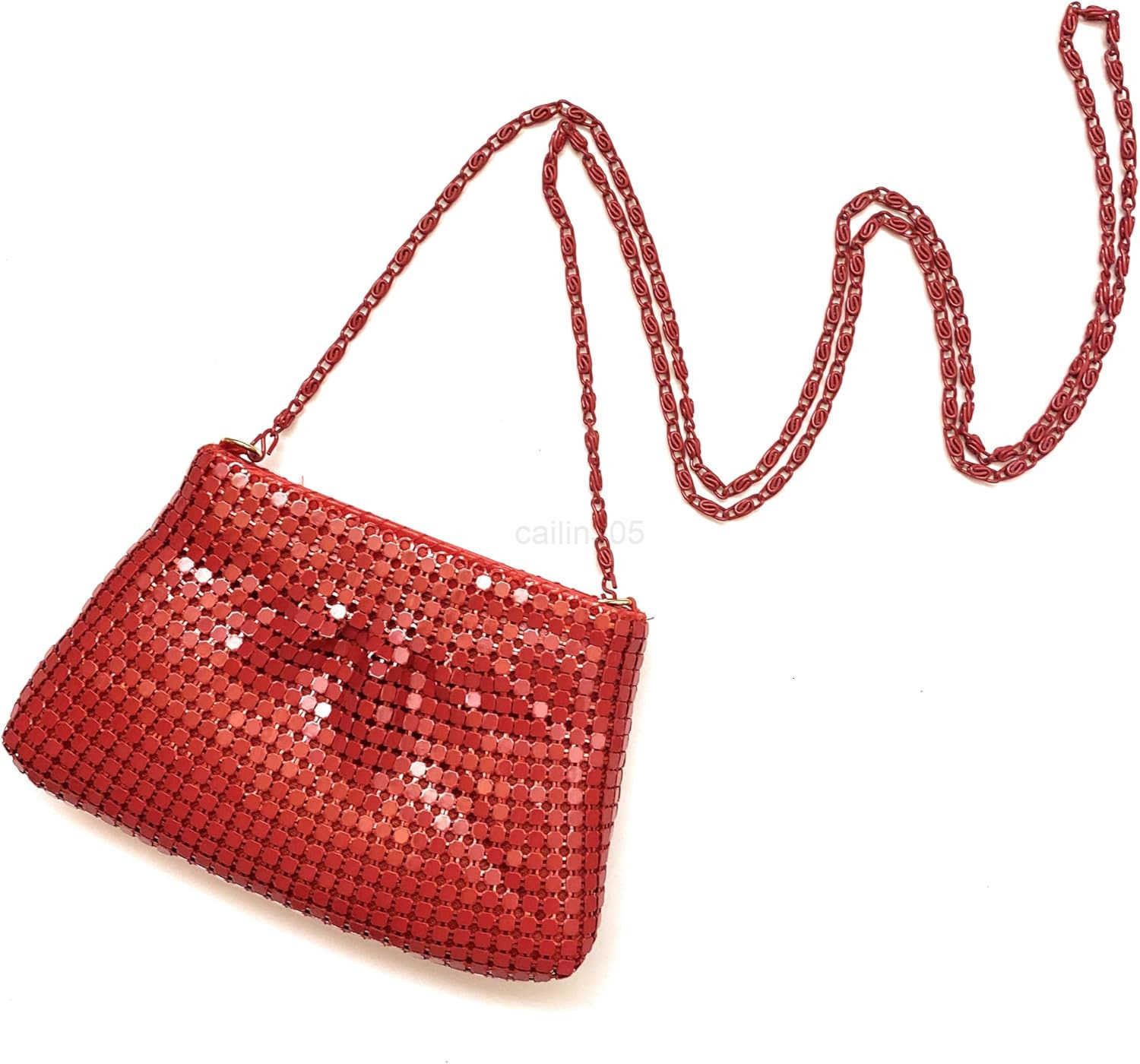 Mini Crossbody Purse for Women Shiny Metal Mesh Coin Card Holder with Chain Small Evening Pouch Bag Z25909