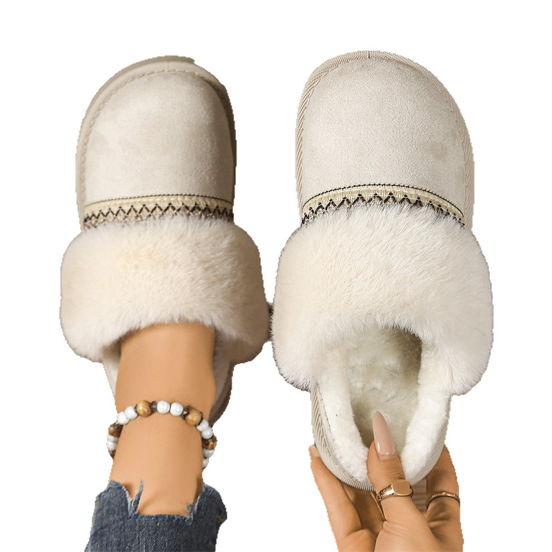 2025 free shipping autumn and winter new female designer thick soled snow boots, short tube height increasing cotton keep warm shoes