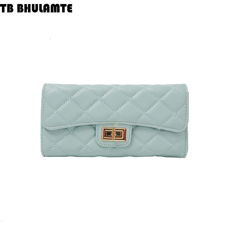 TB BHULAMTE Designer Wallet Cross-border Quilted Women's Wallet Long Style 70% Off PU Luxury Bag Leather Clutch Large Capacity Coin Purse Simple 