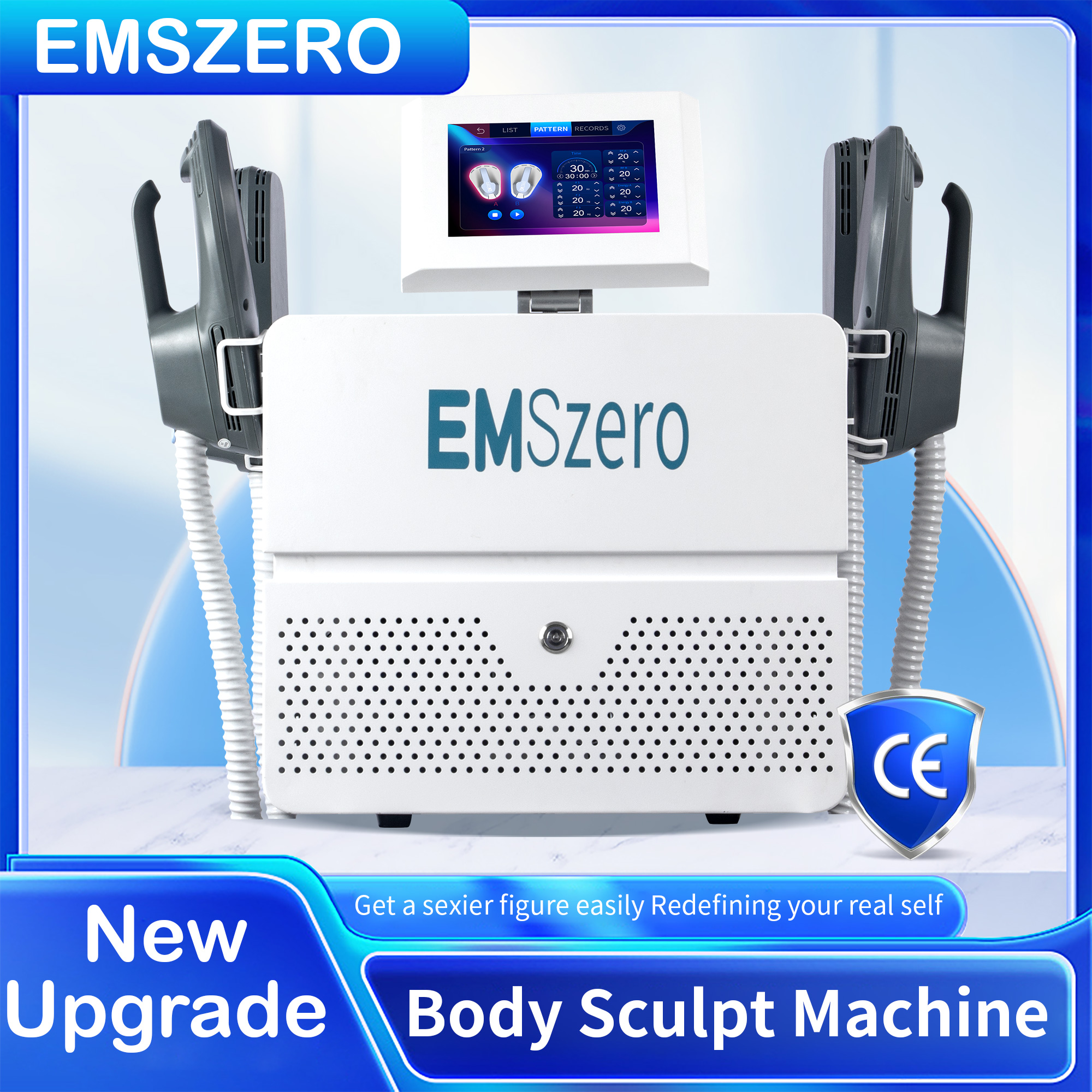 EMSzero HIEMT RF Electro Magnetic Stimulation Body Sculpting And Muscle Building Machine 2/4/5 Handles 6500W 200HZ 15Tesla Body Fat Burning Slimming M