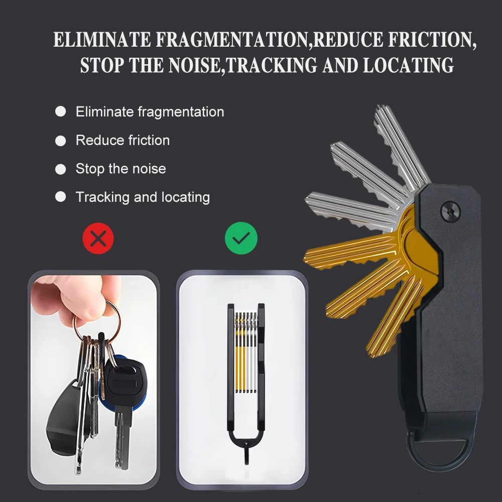 Key Organizer For Men Compact Metallic Key Holder Minimalist Innovative Keyholder Smart Keychain Secures 26 Keys 250909 - view 7