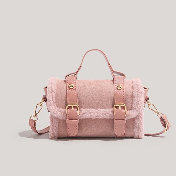 French Elegant Style Fashionable Handbag Women's Shoulder Bag New design Fashion Plush Small Square Bag Autumn New Designer Bag