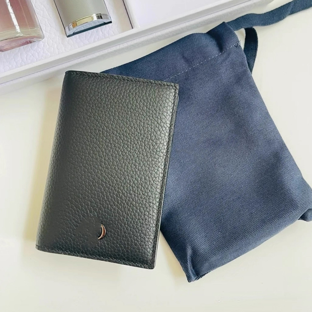 Designer Geniune Leather Business Card Credit Card Holder Wallet Case Coin Purse with Hardware CD Dust Bag