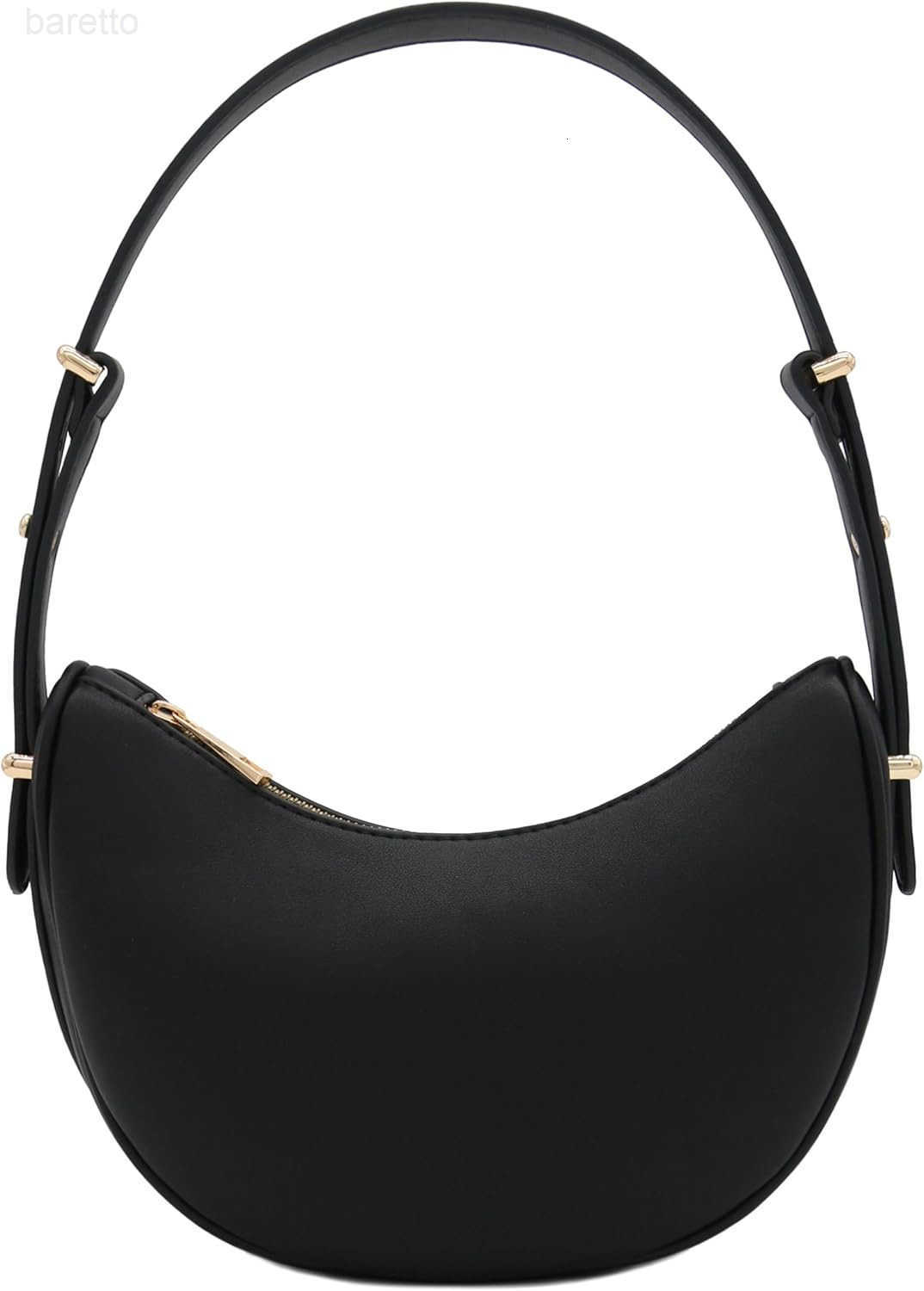 Crescent Smooth Faux Leather Underarm Shoulder Bag Z250909