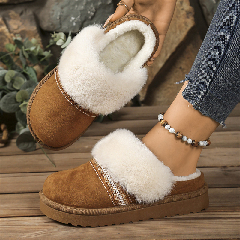 2025 free shipping autumn and winter new female designer thick soled snow boots, short tube height increasing cotton keep warm shoes