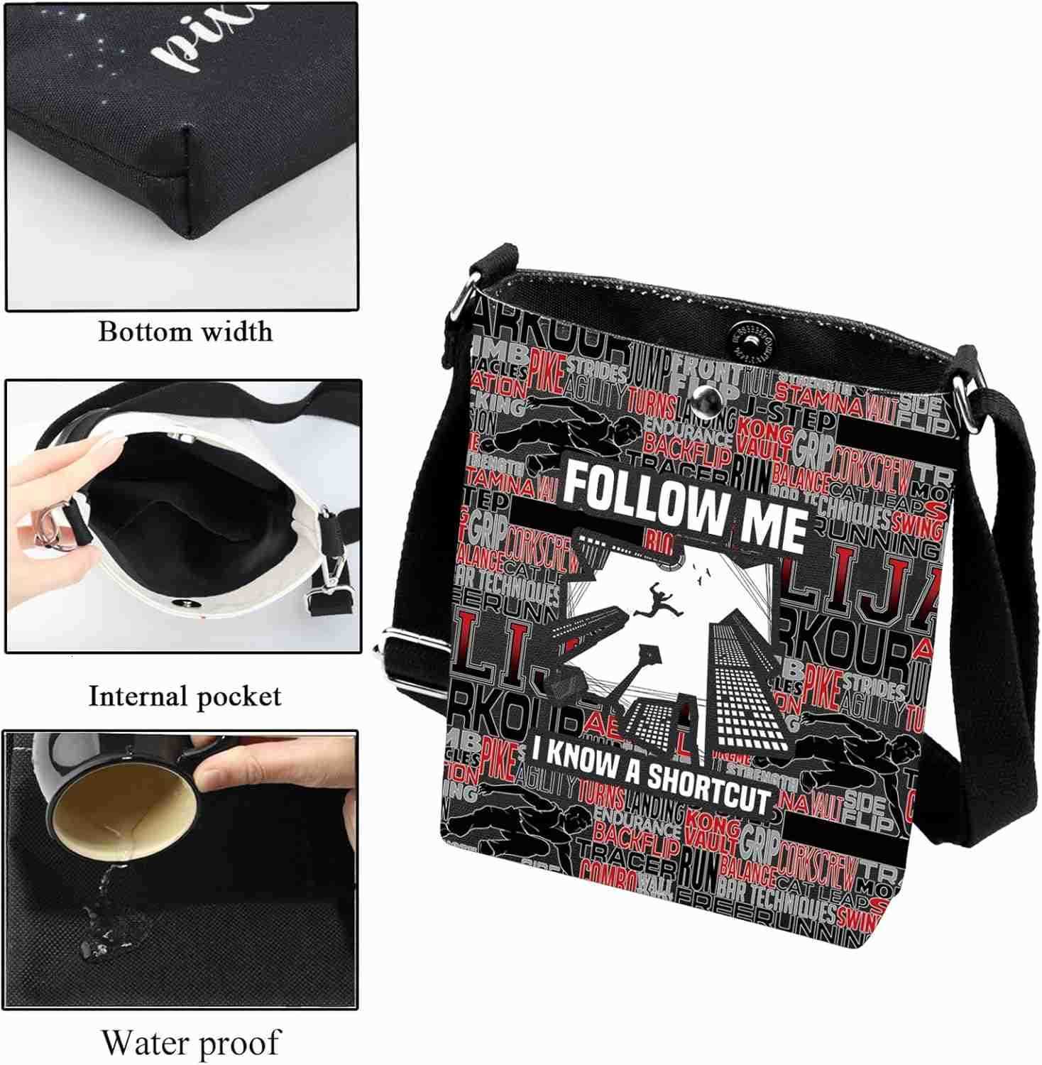 Parkour Gifts Follow Me I Know a Shortcut Crossbody Bag Parkour Lover Gifts Freerunner Gift Traceur Shoulder Small Bag Z250909