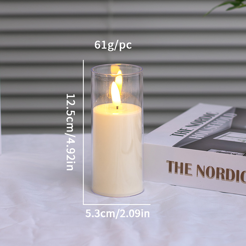 3pcs/set Flameless LED Candles Realistic Flickering Flame Christmas Halloween Parties Home Decor LED Pillar Candles for Home Decoration