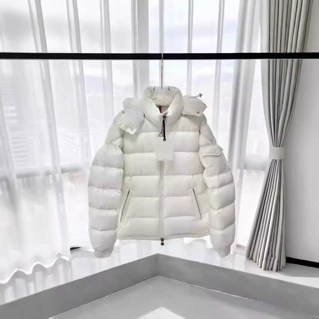 Winter men's and women's identical solid-color hooded down jacket Z250909