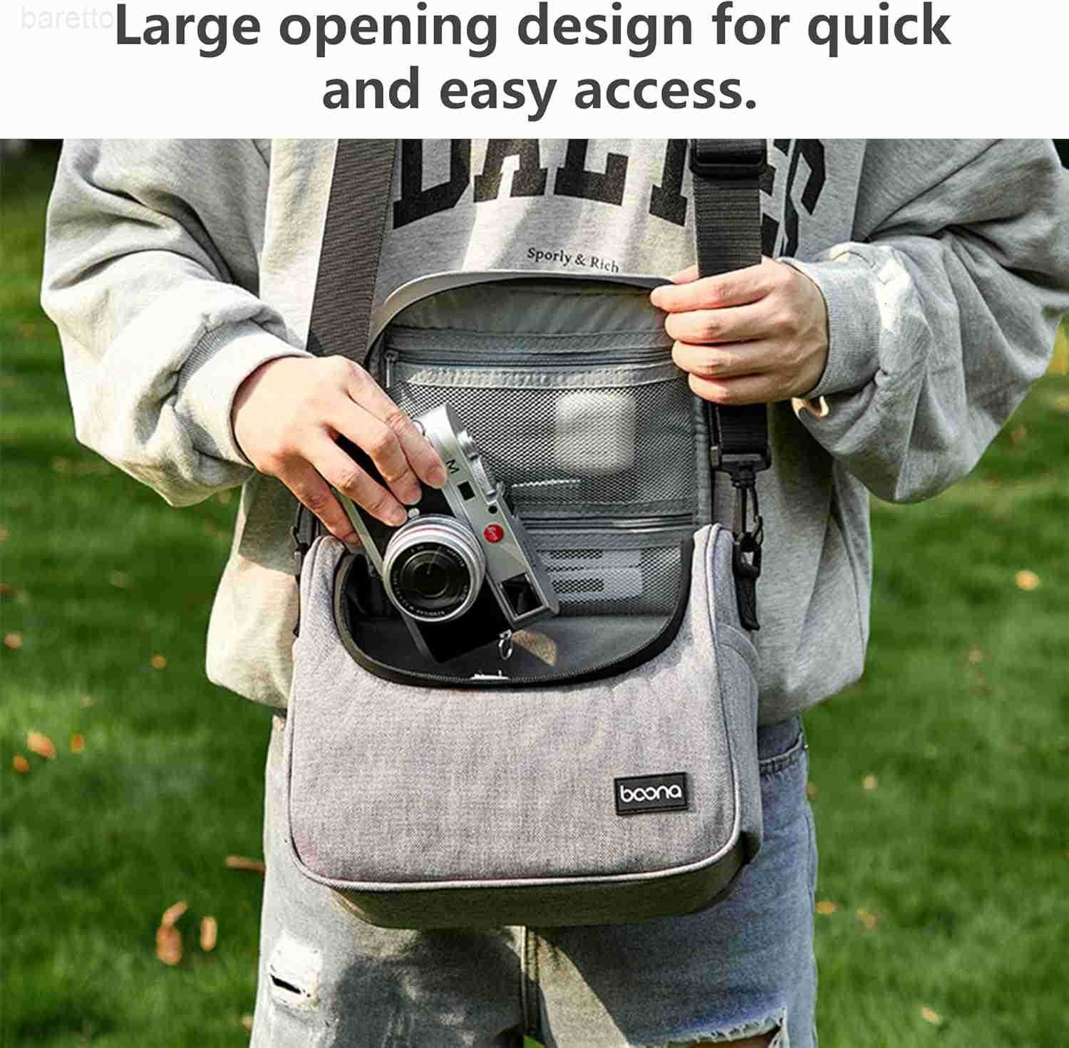 Camera Bag Single Shoulder Compact Camera Case Waterproof SLRDSLR Crossbody Bags for Photographers Compatible with CanonSonyNikonFujifilm Device Lens 