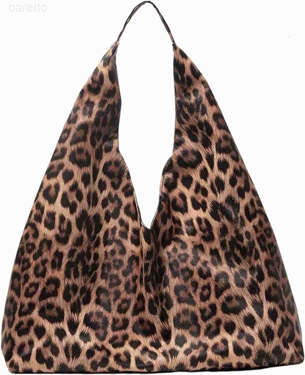 Womens Leopard Print Tote Bag Faux Leather Top Handle No Closure Shoulder Bags Z250909